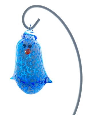 Medium Blue and White Penguin Ornament3